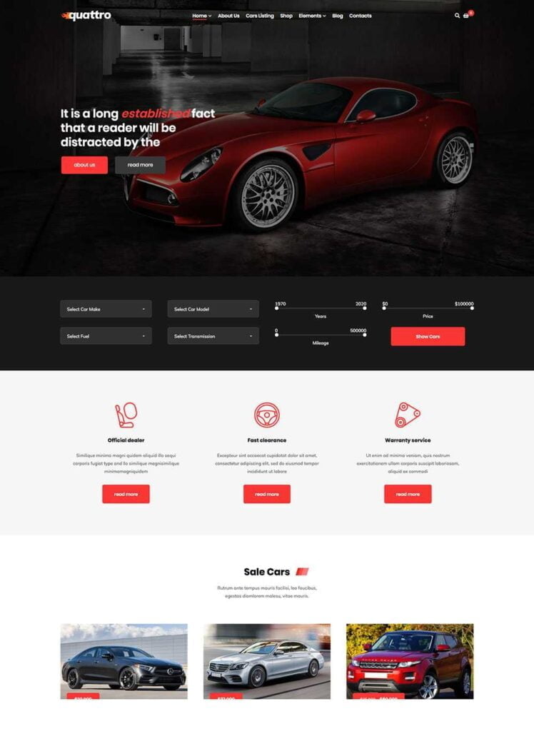 Automobile Website Samples