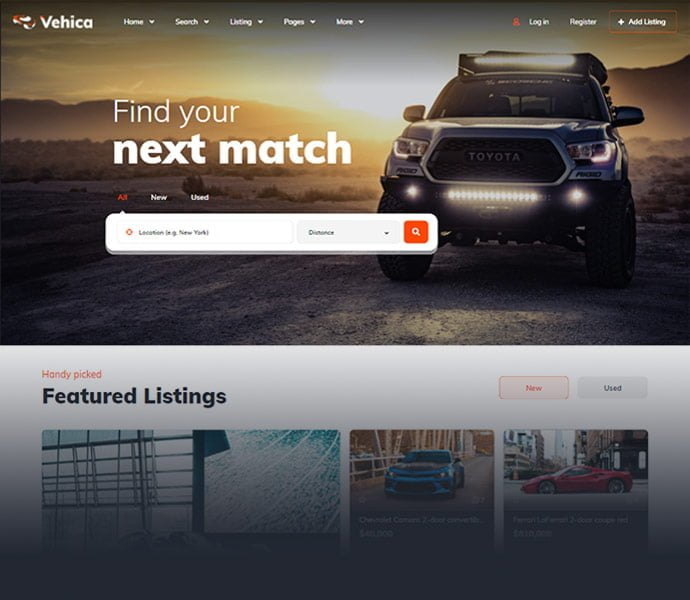 Automobile Website Samples